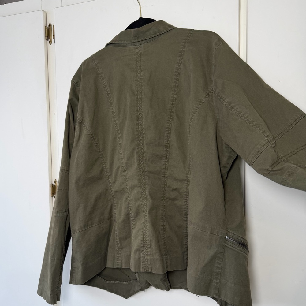 Sejour Olive Green Moto Utility Jacket Women's 22W Zip Front - Picture 11 of 14